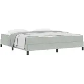 vidaXL Boxspring bed met matras Lichtgrijs 180 x 200 cm Stof