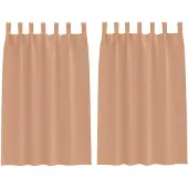 vidaXL Blackout Gordijnen met Ringen 2 pcs Lichtbruin 175 x 140 cm
