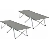 vidaXL Opvouwbaar Campingbed 2 st Grijs 194 x 62,5 x 42,5 cm