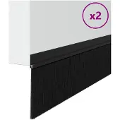 vidaXL Zelfklevende Deurborstels 2 st Zwart 100 cm Aluminiumlegering