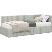 vidaXL Hoekbedframe met Matras met hoofdeinde 2 st Lichtgrijs Fluweel