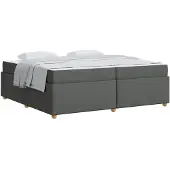 vidaXL Bedframe met matras Donkergrijs 200 x 200 cm Stof