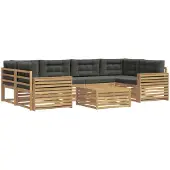 vidaXL Buiten bank set 7 st Wit en antracietkleurig