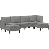 vidaXL Woonkamer Meubelset 6 st Lichtgrijs Fluweel