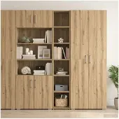 vidaXL Highboard Artisanaal eiken 30 x 41 x 185 cm Bewerkt hout