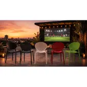 Homestyle4u Tuinstoelen - Set van 4 - Stapelstoelen - Kunststof - Groen