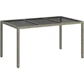 vidaXL Tuin Tafel Grijs 150 x 90 x 75 cm poly rattan