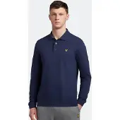 Lyle & Scott poloshirt met lange mouwen in marineblauw
