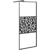 vidaXL Douche schermen Zwart 80 x 195 cm Glas en Aluminium