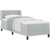 vidaXL Boxspring bed met hoofdeinde Lichtgrijs 80 x 200 cm Fluweel