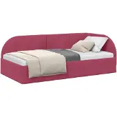 vidaXL Hoek Bed Frame met hoofdeinde Wijnrood 80 cm x 200 cm Fluweel