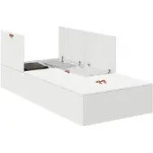 vidaXL Opbergbedframe met deur, wit, 90 x 200 cm, houtvezel