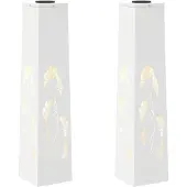vidaXL Zonne LED Pad Licht 2 pcs Warmwit 18 x 18 x 80 cm