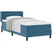 vidaXL Boxspring bed met hoofdeinde Donkerblauw 200 x 100 cm Fluweel
