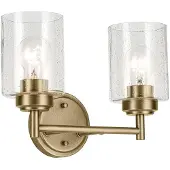 Kichler LED Wandlamp Winslow | 2X E27 Max 60W | Natural Brass