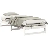 vidaXL Bedframe Wit 100 x 220 cm Massief grenenhout