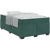 vidaXL Bedframe met matras Donkergroen 120 x 200 cm Stof