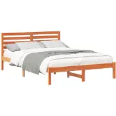 vidaXL Bedframe Wasbruin 140 x 210 cm Massief grenenhout