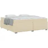 vidaXL Bedframe met matras Crème 200 x 200 cm Stof
