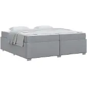 vidaXL Bedframe met matras Lichtgrijs 200 x 200 cm Stof