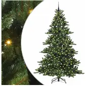 vidaXL Kunstmatige Hinged Kerstboom Groen 210 cm PVC en Staal