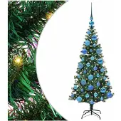 vidaXL Kunststof Voorverlichte Kerstboom Groen 120 cm PVC en Metalen