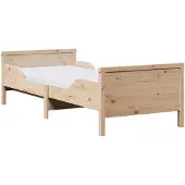 vidaXL Bedframe met uitbreidbaar matras, bruin, 80 x 200 cm