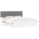 vidaXL Bedframe met Gevoerde Hoofdbord Lichtgrijs 200 x 200 cm