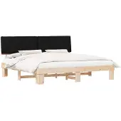 vidaXL Bedframe met Gevoerde Hoofdbord Zwart 200 x 200 cm