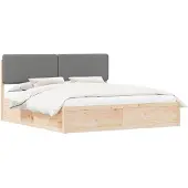 vidaXL Bedframe met Gevoerde Hoofdbord Lichtgrijs 200 x 200 cm