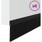 vidaXL - Zelfklevende - Deurborstels - 6 - st - Zwart - 100 - cm - Aluminiumlegering