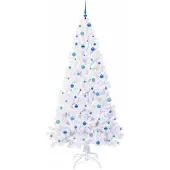 vidaXL Kunstkerstboom met 300 LED Wit 240 cm PVC en Staal