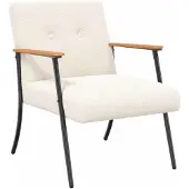 vidaXL Fauteuil Crème Kratig Wolachtig Stof