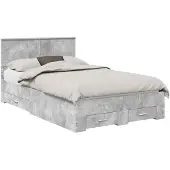 vidaXL Bedframe met lade Betongrijs 120 x 190 cm Bewerkt hout