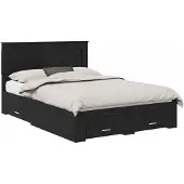 vidaXL Bedframe met lade Zwart Eiken 140 x 190 cm Bewerkt hout
