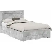 vidaXL Bedframe met lade Beton Grijs 120 x 190 cm Bewerkt hout