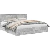 vidaXL Bedframe met lade Betongrijs 180 x 200 cm Bewerkt hout