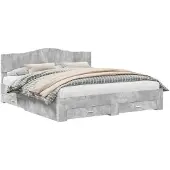 vidaXL Bedframe met lade Beton Grijs 180 x 200 cm Bewerkt hout