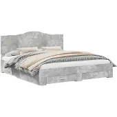 vidaXL Bedframe met lade Beton Grijs 200 x 200 cm Bewerkt hout