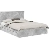vidaXL Opbergbed met lade Beton Grijs 150 x 200 cm Bewerkt hout