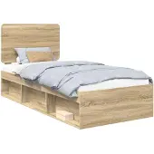 vidaXL Bedframe Sonoma Eiken 100 x 200 cm Massief grenenhout