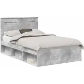 vidaXL Bedframe Betongrijs 120 x 190 cm Bewerkt hout