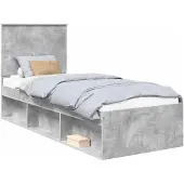 vidaXL Bedframe Betonnen Grijs 75 x 190 cm Massief grenenhout