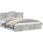 vidaXL Bedframe met lade Beton Grijs 200 x 200 cm Ingenieurshout