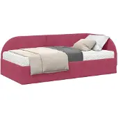 vidaXL Hoekbedframe met Matras met hoofdeinde 2 st Rood Fluweel