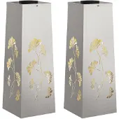 vidaXL Zonne LED Pad Licht 2 pcs Warmwit 18 x 18 x 50 cm