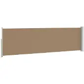 vidaXL Uittrekbaar Zijscherm 117 x 500 cm Polyester Rechthoekig Taupe