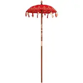 vidaXL Balinese Parasol Rood 125 x 125 x 260 cm Katoen
