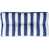 vidaXL Palletkussen gestreept 80x40x12 cm stof blauw en wit