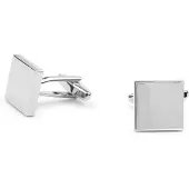 Suitable Manchetknoop Vierkant Glad Zilver -